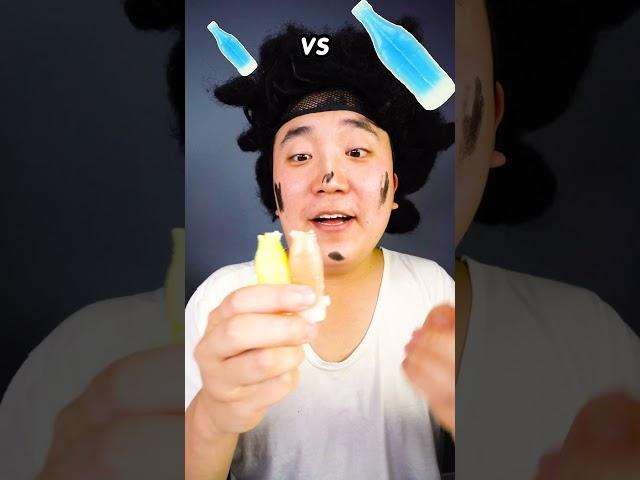 Big Food VS Small Food Emoji Challenge || NIK-L-NIP Wax Bottle Candy mukbang || HUBA #shorts