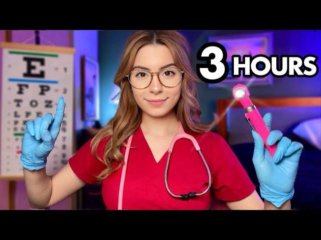 ASMR 3 HOURS of Nurse Exam for SLEEP  Cranial Nerve Exam, ASMR Roleplay