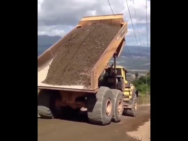 Truck drives right into Electrical lines ! Must see !!