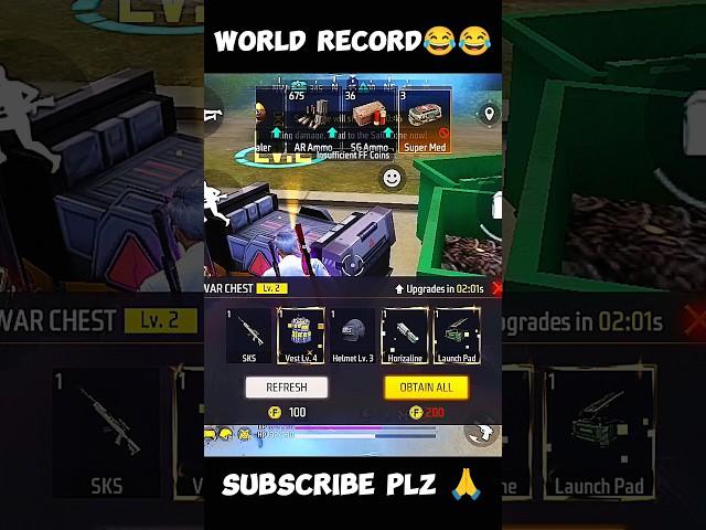World record in FF️ #freefire #funny #boxopening