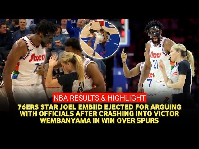 Joel Embiid Ejected After Barreling into Victor Wembanyama, Furiously Shouting at Ref