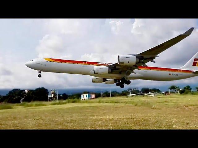 Plane Almost Lands In Grass