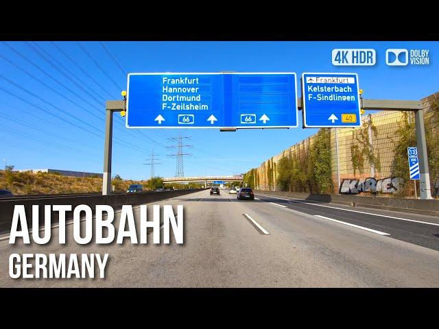 Scenic Drive Autobahn (A3), No Speed Limit! -  Germany [4K HDR] Driving Tour