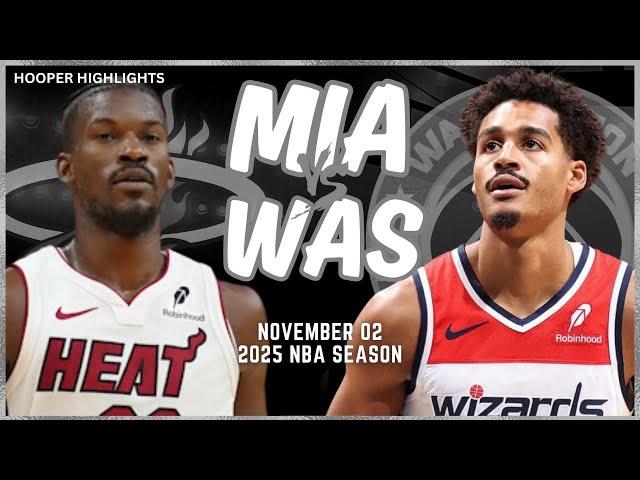 Miami Heat vs Washington Wizards Full Game Highlights | Nov 2 | 2025 NBA Season