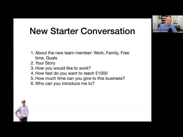 NETWORK MARKETING: New starter conversation