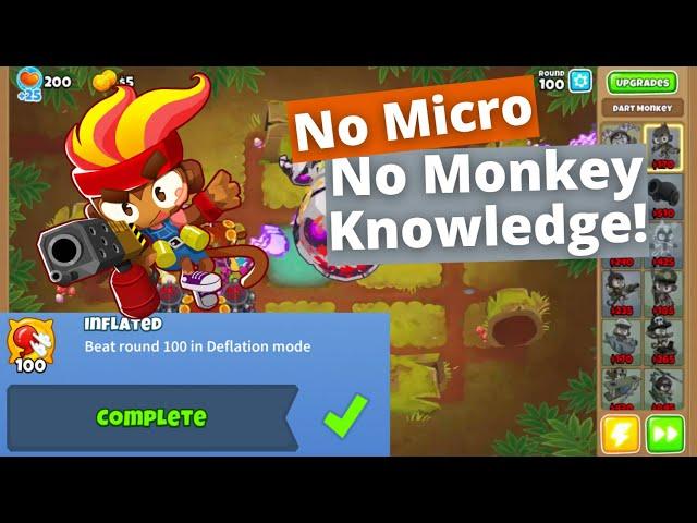 Round 100 Deflation with NO MONKEY KNOWLEDGE | Inflated Achievement Guide | BTD6