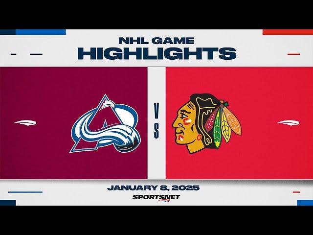 NHL Highlights | Blackhawks vs. Avalanche - January 8, 2025