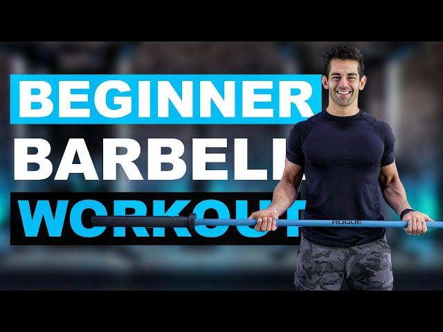 Beginner Full Body Barbell Workout (12 Minute) // Barbell Workout At Home For Beginners