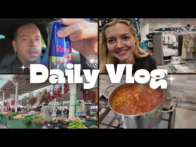 Daily Vlog | Mergem la PIATA, la SELGROS, FACEM CIORBA DE VACUTA si bem un RED BULL⁴ᴷ⁶⁰