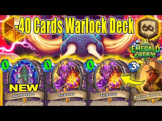 NEW -40 Cards Warlock Deck 2.0 Is CRAZY With Agamaggan Combo At Into the Emerald Dream | Hearthstone