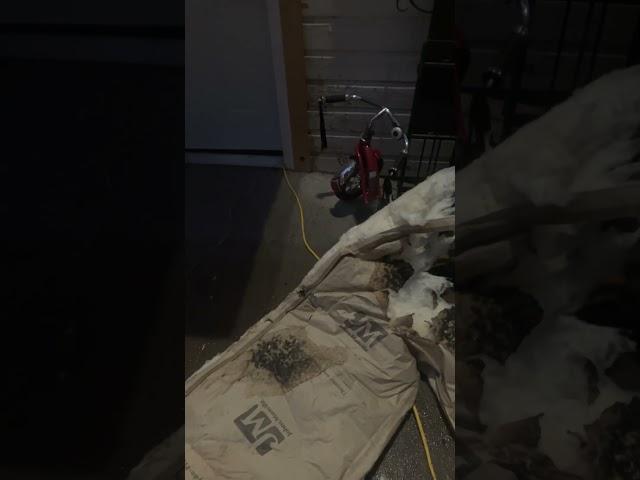 Replacing insulation that was damaged while replacing the roof.