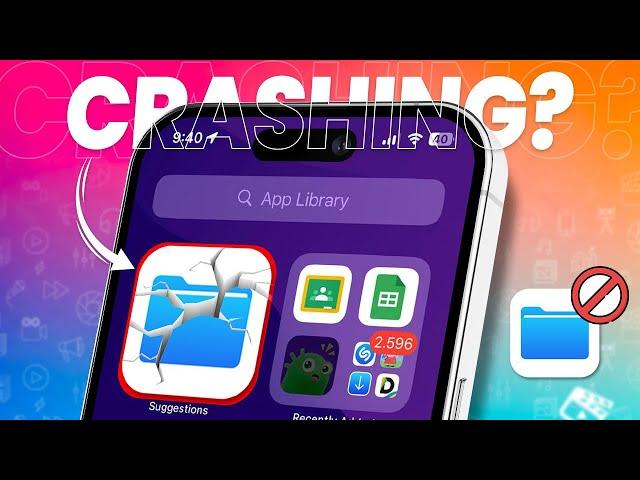 How to Fix Files App Crashing or Not Working on iPhone | File App Issues