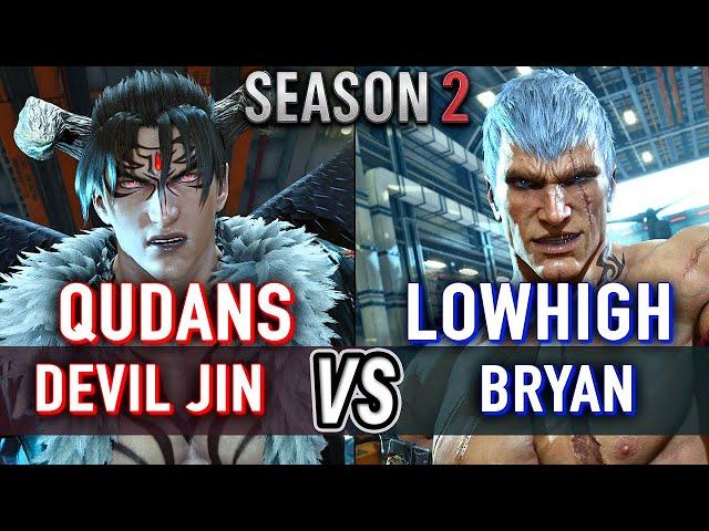 T8  QUDANS (Devil Jin) vs LOWHIGH (Bryan)  Tekken 8 (SEASON 2) High Level Gameplay