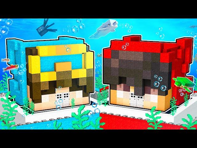 Nico vs Cash UNDERWATER House Battle in Minecraft!