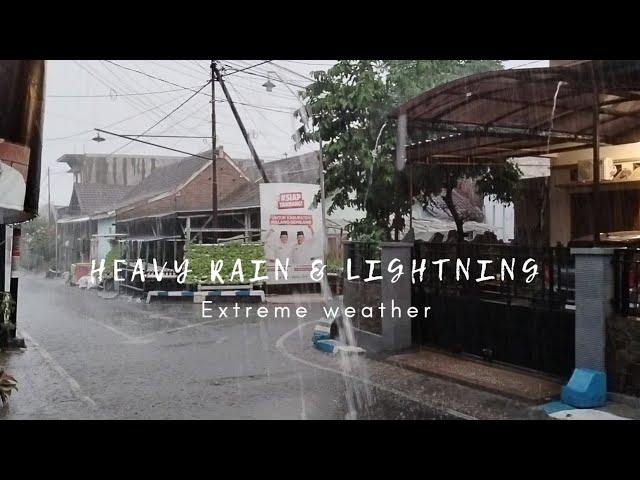 Super Heavy Rain, Lightning, and Flooding! | Extreme Weather in Our Village.