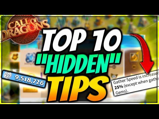 10 "Hidden" Tips you Might Not Know in Call of Dragons