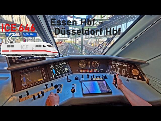 POV: Many trains, many tracks | ICE 646 Essen Hbf - Düsseldorf Hbf | ICE cab ride