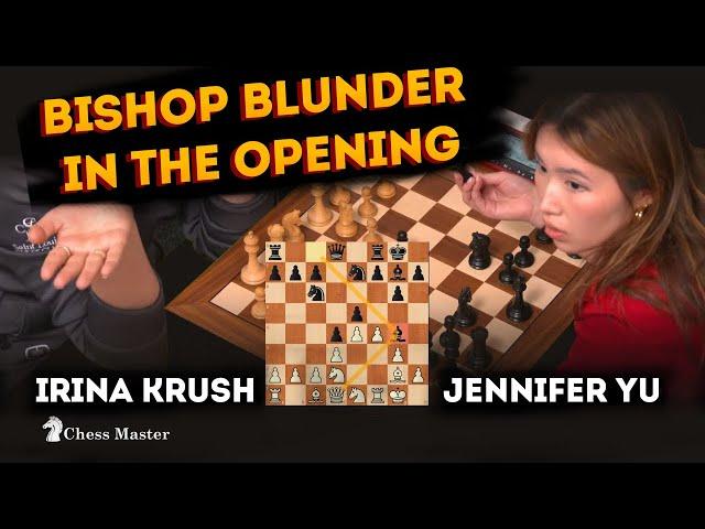 Irina Krush VS Jennifer Yu US Women’s Championship Title - BLUNDERED A BISHOP IN The OPENING