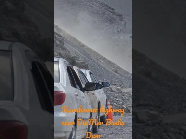 Dangerous land sliding clip of Karakoram Highway