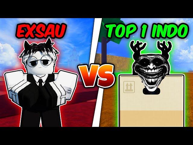 EXSAU VS TOP 1 INDONESIA DI BLOX FRUITS !!