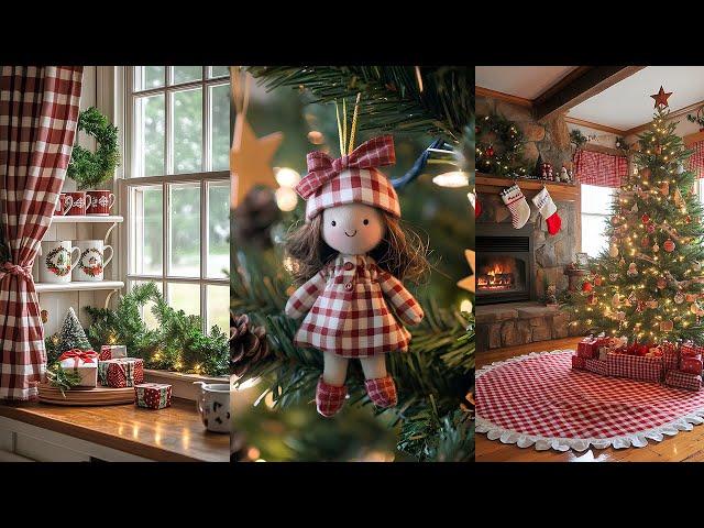 GINGHAM Christmas Decor Ideas for a Cozy Vintage Farmhouse!