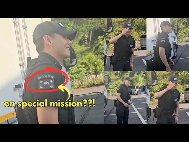 KIM TAEHYUNG OH MY GOD?!? BTS V IN HIS SDT UNIFORM WAS ON A MILITARY POLICE PATROL?!!!