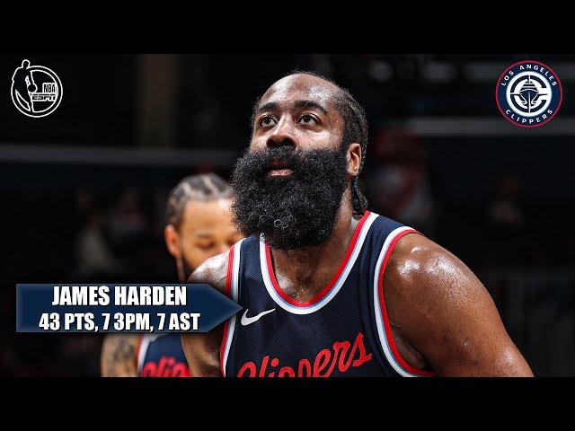 James Harden scores 43 PTS in 3 QUARTERS  | NBA on ESPN