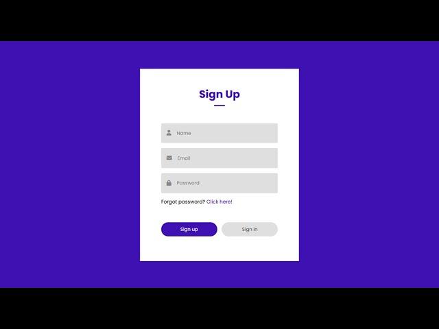 How To Create Login and Registration Form Using HTML CSS And JavaScript