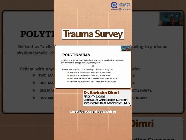 Highlight from Dr. Ravinder Dimri on Survey Trauma | Conceptual Orthopedics | Orthopedic Residency