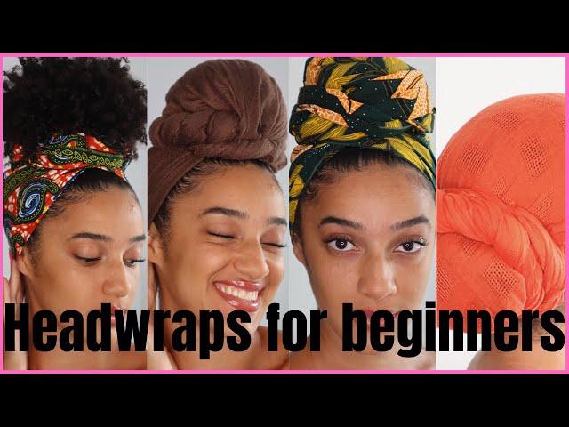 HEADWRAP TUTORIAL! 4 EASY STYLES | Natural Hair | AbbieCurls