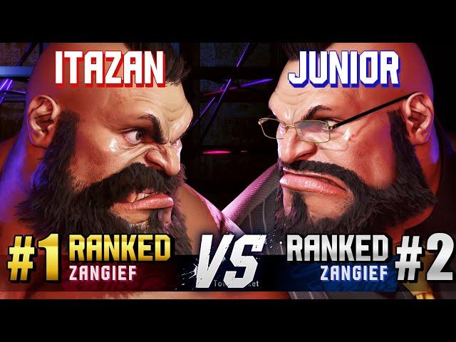 SF6 ▰ ITAZAN (#1 Ranked Zangief) vs JUNIOR (#2 Ranked Zangief) ▰ High Level Gameplay