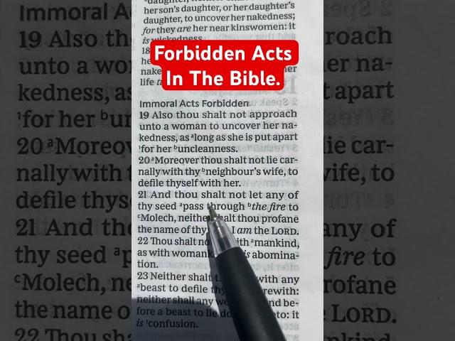 Forbidden Acts In The #Bible - Leviticus 18:19-25 #God #Bible