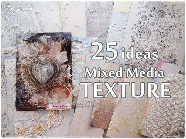 25 NEW ideas All about TEXTURE  Mixed Media Art Tutorial  Maremi's Small Art 