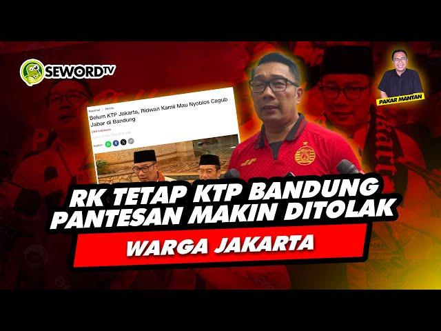 Alifurrahman: RK TETAP BANDUNG, PANTESAN MAKIN DITOLAK WARGA JAKARTA