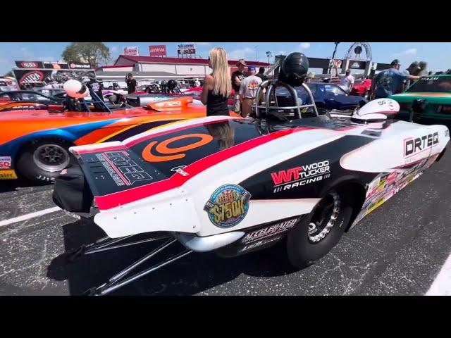 U S Nationals INDY Super stock and Super gas lining up  #nhra #nhradragracing ##dragracing #car