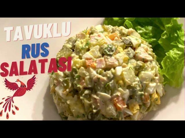 Olivye salatası | Tavuklu Rus Salatası | Pratik salata tarifi