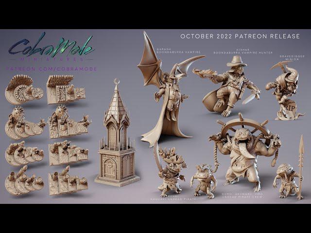 Cobramode 3D Printable Miniatures - October 2022 Patreon Release