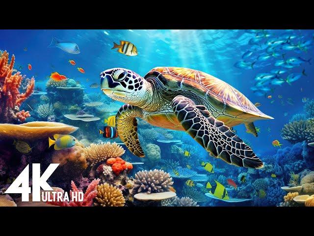 Ocean 4K - Sea Animals for Relaxation, Beautiful Coral Reef Fish in Aquarium, 4K Video Ultra HD #179