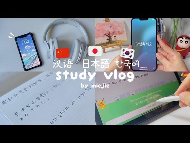 72-Hour Productive Study Vlog  | Learning Chinese, Japanese & Korean 