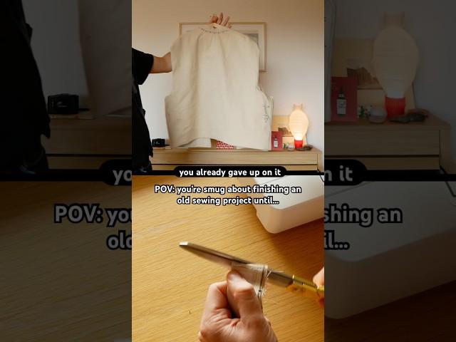 POV: you’re smug about finishing an old sewing project until…