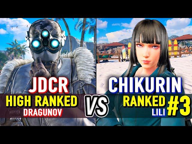 T8  JDCR (Dragunov) vs CHIKURIN (#3 Ranked Lili)  Tekken 8 High Level Gameplay