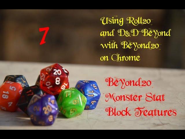 07 | Using Roll20 and D&D Beyond with Beyond20 on Chrome | Beyond20 Monster Stat Block Features