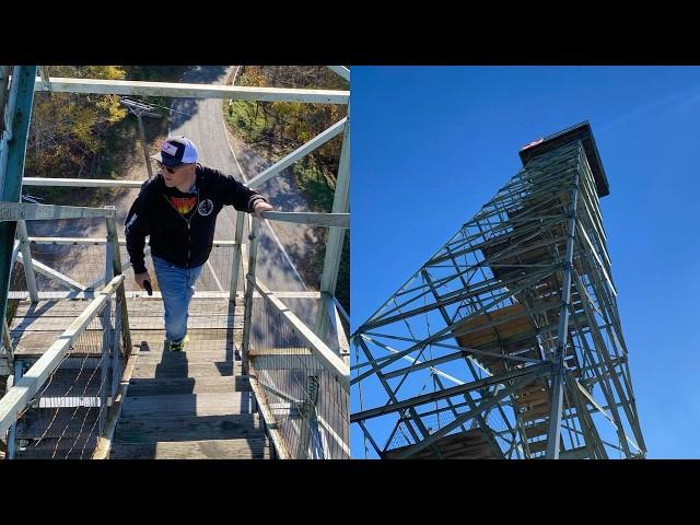 Climbing The SKETCHIEST Lookout Tower Ever! Big Walker Mountain Lookout Tower