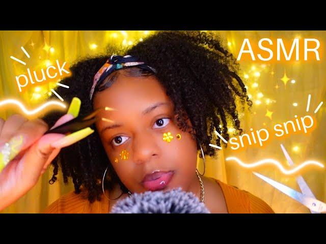 ASMR- Plucking Away Negativity & Stress (FAST MOUTH SOUNDS, SNIPPING, BRUSHING..etc )
