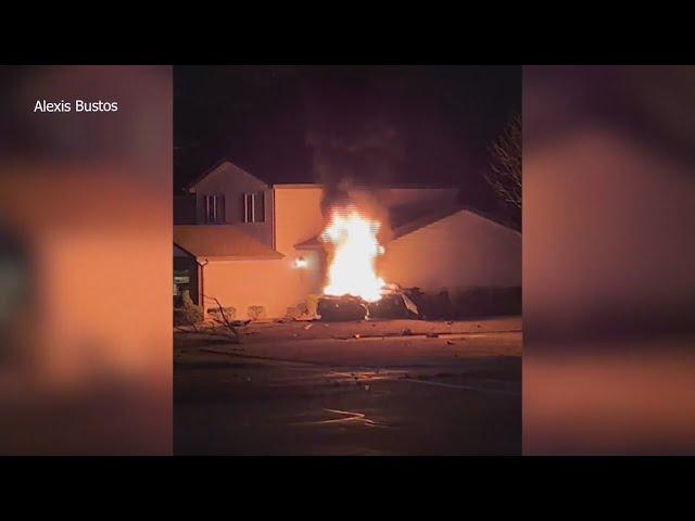 Videos show car speeding, subsequent fire after Tesla crashed into Woodridge home, killing 2 in car