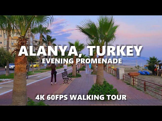 Alanya, Turkey walking tour 4K 60FPS | Alanya seafront promenade | Summer 2023