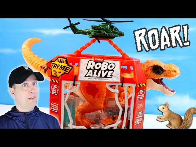 ROBO Alive Dino Escape Hunt and Capture the T Rex Helicopter Cage Review