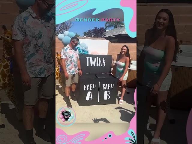 Twins gender reveal ️ #boyorgirl #babyshower #genderreveal #twins