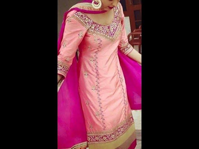 Trendy peach colour suits colour combination ideas.