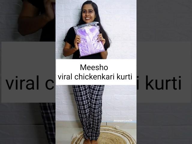 Meesho viral chickenkari kurti under RS.350#meesho #shorts